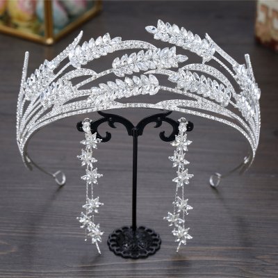 Crystal Wheat Ear Design Bridal Crown Crystal Wheat Ear Design Bridal Crown